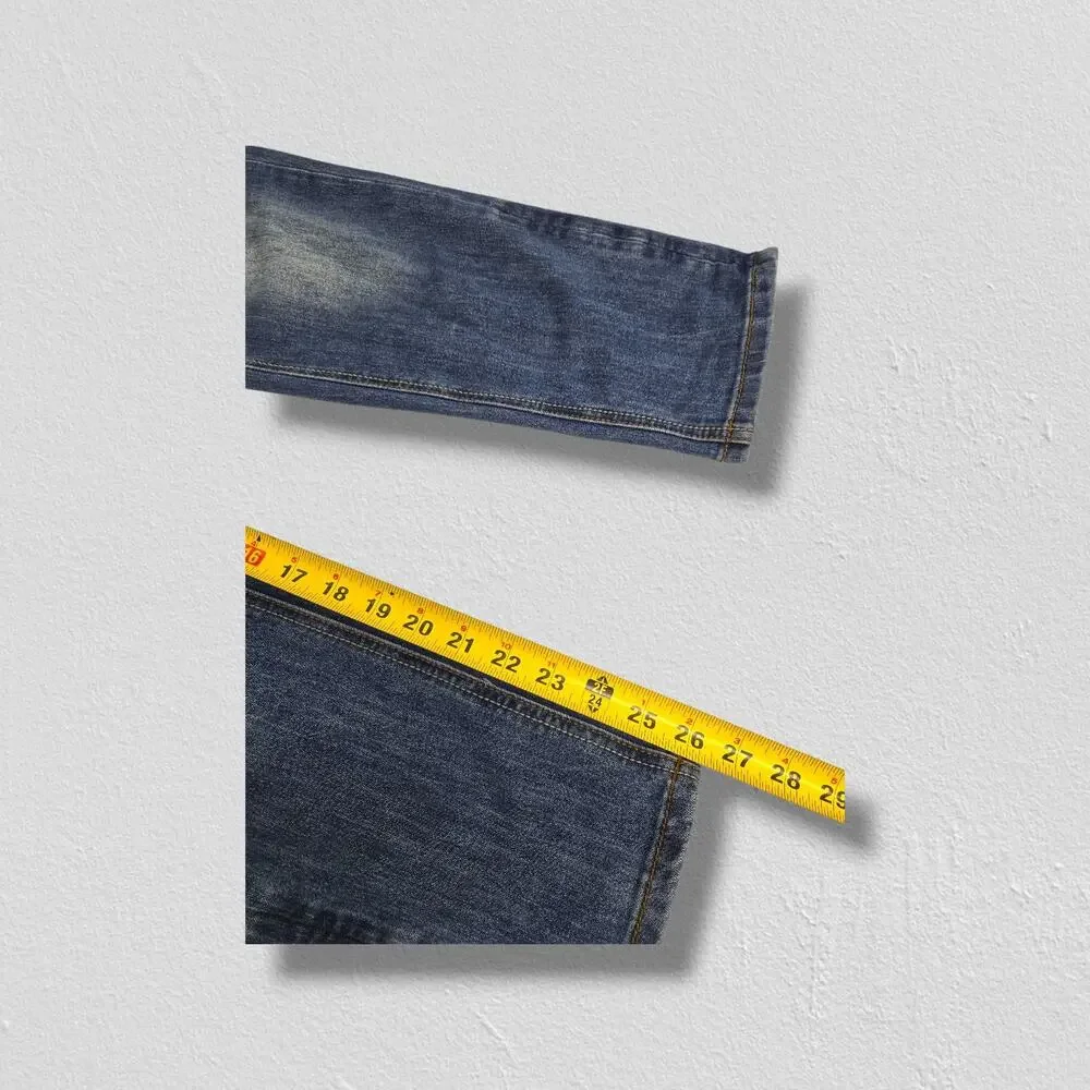 Dollhouse Jeans Womens Size 11 'CHARLEY' Blue Denim Straight Distressed Casual - Picture 3 of 10